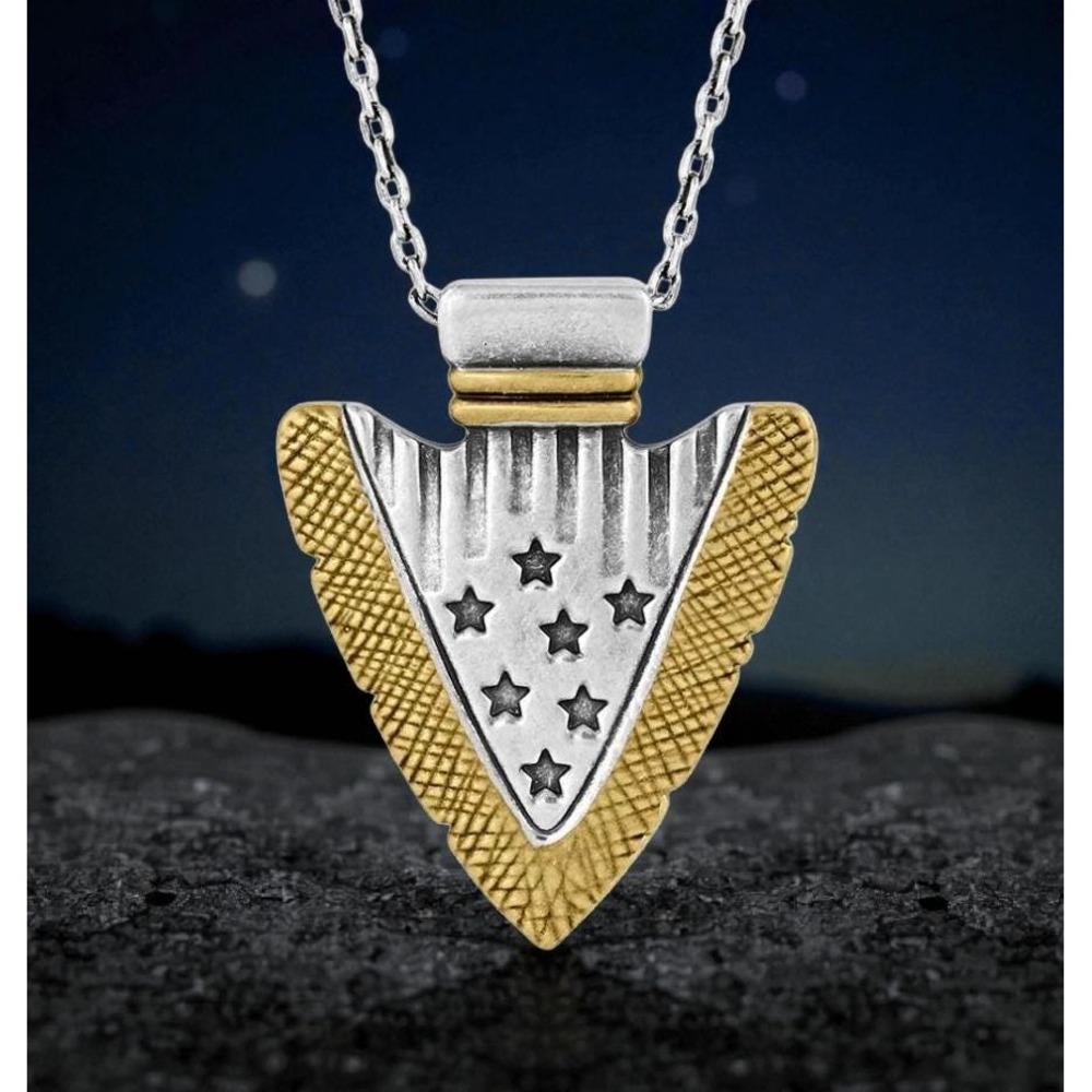 Montana Silversmiths Men's Star Spangled Arrowhead‎ Necklace - Retail $70 - NEW
